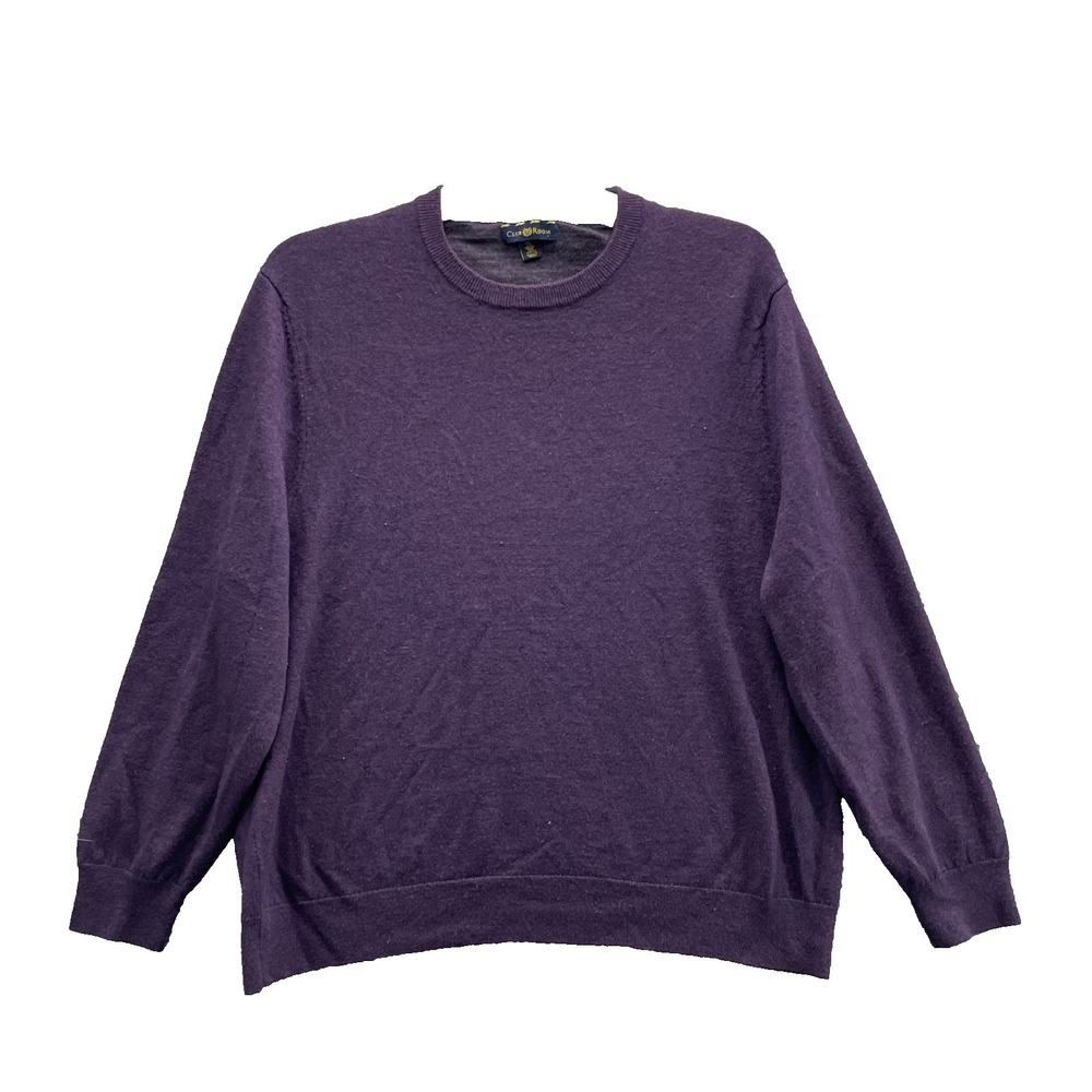 VTG Club Room Merino Wool Blend Sweater Mens Large* Preppy Academia 90's Classic